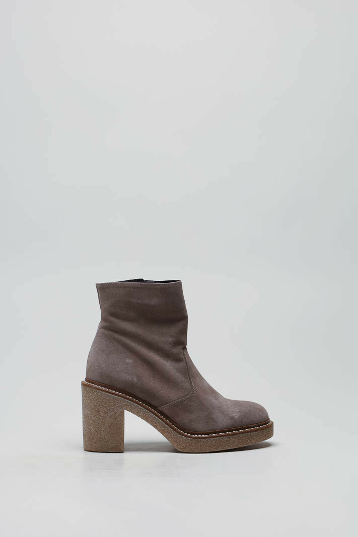 Taupe Enkellaars hak
