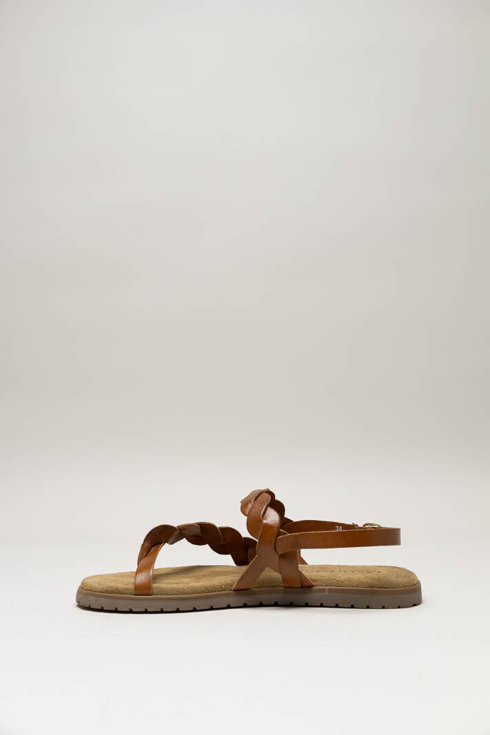 Cognac Sandaal plat image