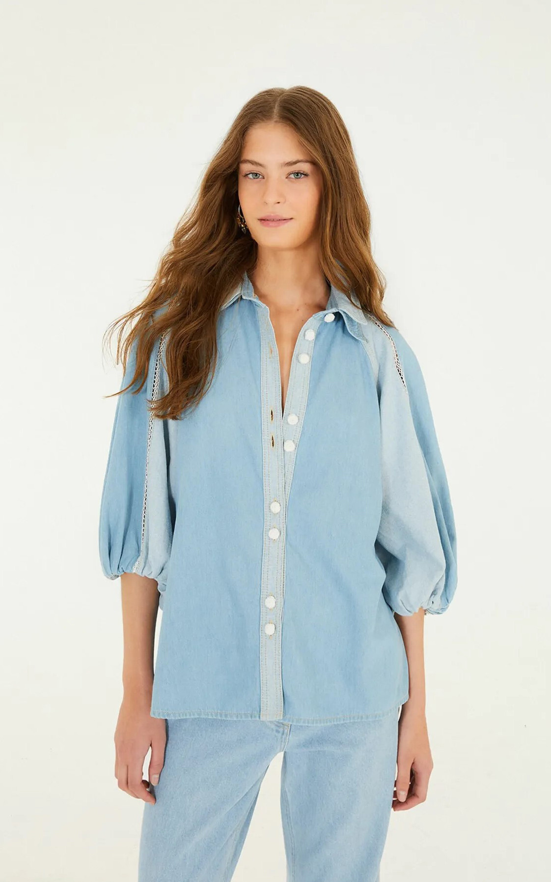 Lichtblauw Blouse